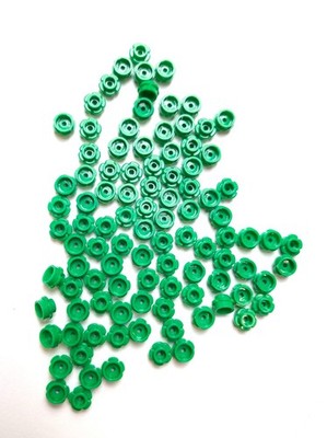 100 Stück LEGO Rundplatten 1 x 1 mit Blumenrand 24866 Farbe grün