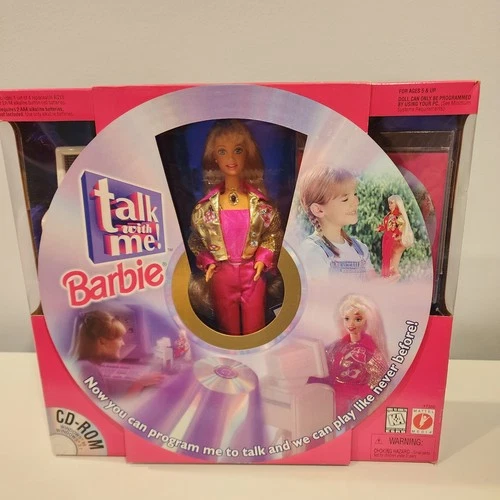 Mattel 1997 Talk with Me Barbie Doll with CD-ROM, Vintage NRFB