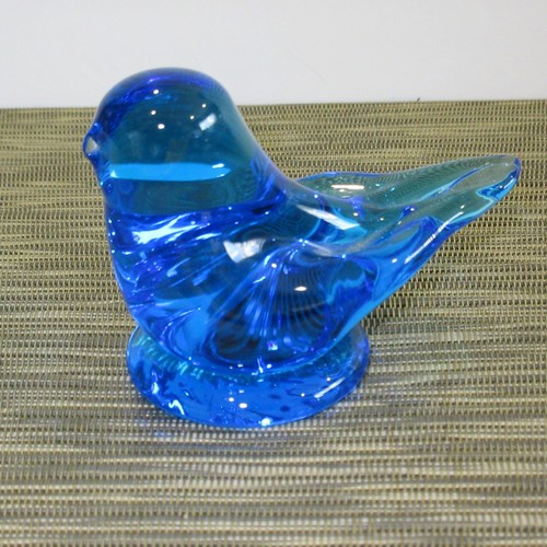 Leo Ward blauer Glasvogel des Glücks - signiert 1998 - Bild 1 von 4