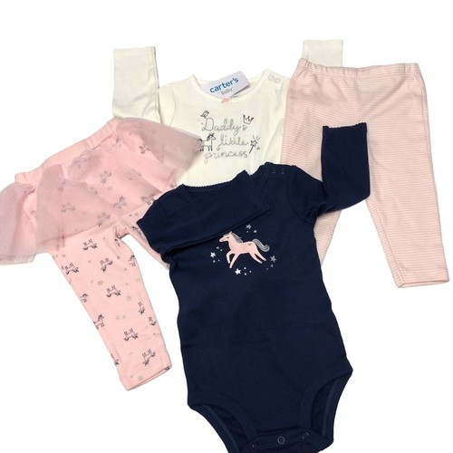 CARTERS 4 PIECES SET UNICORN/LITTLE PRINCESS OUTFIT SIZE 18 MOS NEW WITH TAG - 第 6/7 張圖片