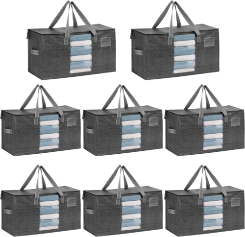 8 Pack Moving Bags, Comforter and Blanket Storage Bags for Closet, Moving Boxes,