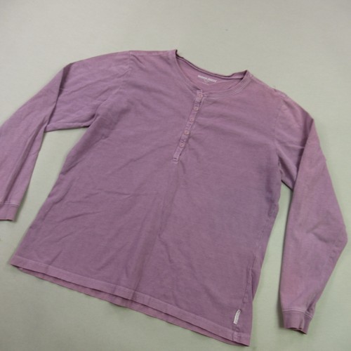 Woolrich Shirt Womens Large Long Sleeve Lightweight Crew Neck Henley Purple - Picture 2 of 12