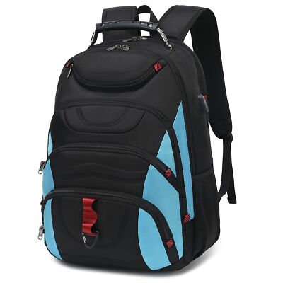 Laptop Backpack for Men -College Bookbag 17.3-InchBlack/Sky Blue