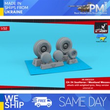 Armory AW32324 1/32 CH-34 SeaHorse / Westland Wessex wheels w/ weighted tyres