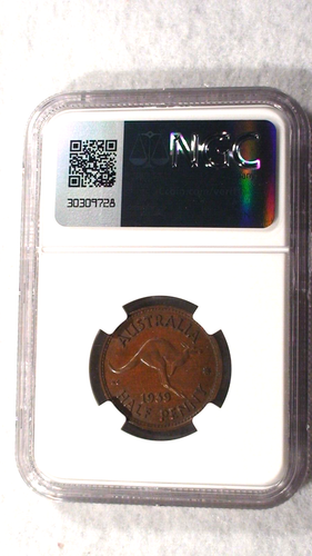 1939 Australia Half Penny NGC AU58 BN KANGAROO REVERSE 1/2P Coin PRICED TO SELL! - Picture 2 of 4