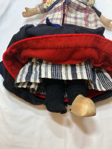 1920er Jahre Tuch & Papier-Paché? 19"" Puppe. Kleidung anstecken. Mohair? - Bild 8 von 12