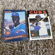 SHAWON DUNSTON RC 1986 Donruss #311 & Topps #72 Chicago Cubs Baseball Cards (q)