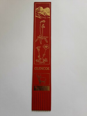 Vintage Leder Sammlerstück Lesezeichen Souvenir - Glencoe Schottland. (B47)