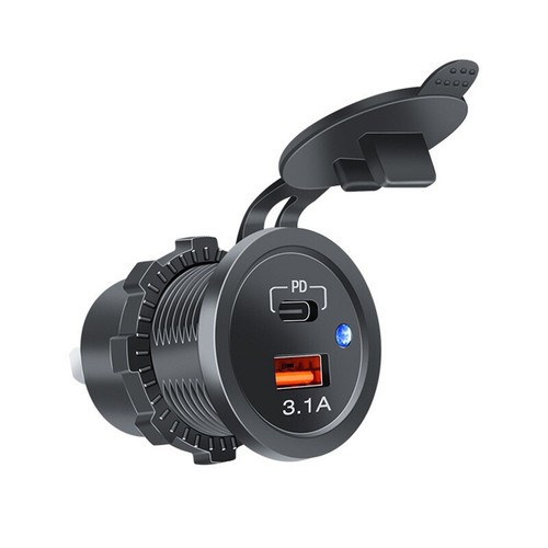 USB + PD Type-C Dual Port Fast Car Charger Power Outlet Socket Adapter 12V 24V - Picture 6 of 7