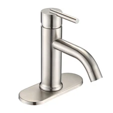 Single Hole Single Handle Bathroom Sink Faucet with Deck Plate