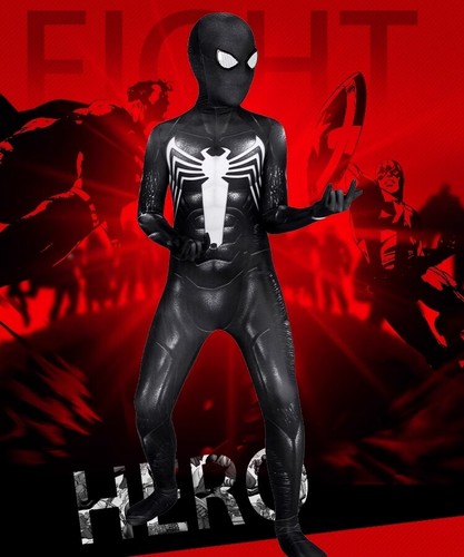Marvel Spiderman 2 Venom Cosplay Jumpsuit Suit Halloween Bodysuit Costume Kids - Picture 3 of 9