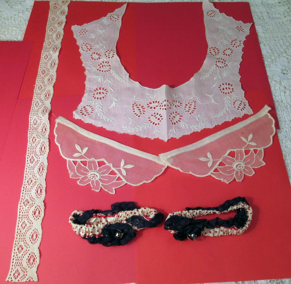 复古 VARIIETY 女士开放式切割工作领、蕾丝饰边和袖子 — 第 2/4 张图片