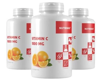 NUTRINAX Vitamin C 1000mg 2x365 Tabletten mit Hagebutte und Bioflavonoiden - vegan