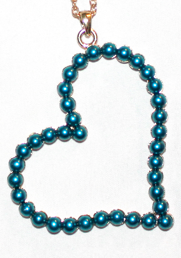 Faux Pearl Heart Shape Pendant Necklace with Gold Chain, Choose Your Color eBay