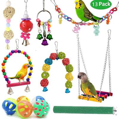 13 Pieces Large Parrot Toy Kit Chew Toys for Parakeets, Cockatiels And  Parrots UK