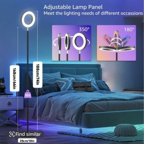 Tree Shaped LED Floor Lamp, 42W LED Standing Lamp with Remote Control, - Picture 2 of 7