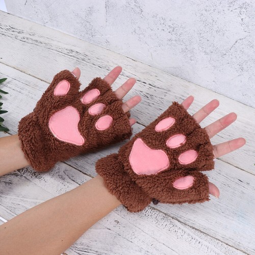 2 Pezzi Guanti Artiglio Gatto Accessori Costume Zampa Invernale Mezzo Dito - Foto 3 di 12