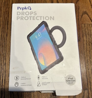 Pepkoo Pepko Eva Drop Protective Kid Case iPad 10th Gen 10.9 Black & Gray NIB