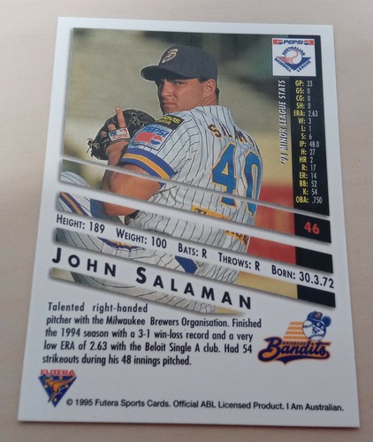 1995 Futera Aussie Baseball ABL - Waverley Reds, Hunter Eagles, Brisbane Bandits - Picture 45 of 55