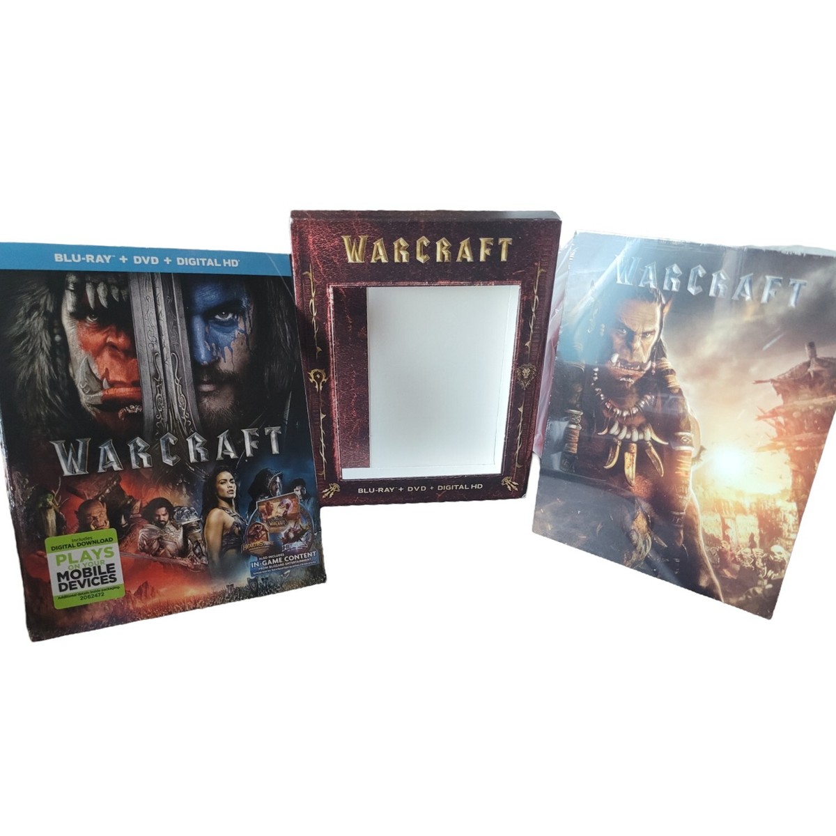 WARCRAFT BLU RAY DVD w/Slipcover & 8 Unopened Collectible