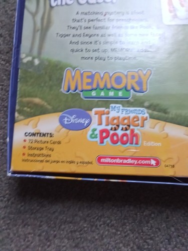 Milton Bradley My Friends Tigger And Pooh Memory Game Winnie The Pooh - Picture 3 of 3