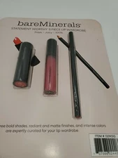 Bareminerals Statement Worthy 3pc Lip Wardrobe Set Lipstick Liner FLASH JUICY 