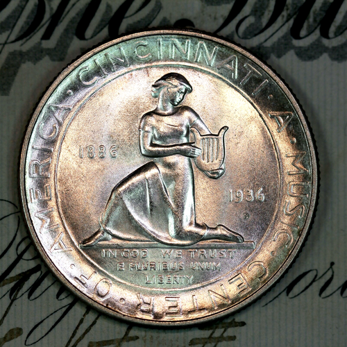 * 1936-D * SUPERB+ GEM BU MS CINCINNATI COMMEMORATIVE HALF-DOLLAR * - Picture 2 of 3