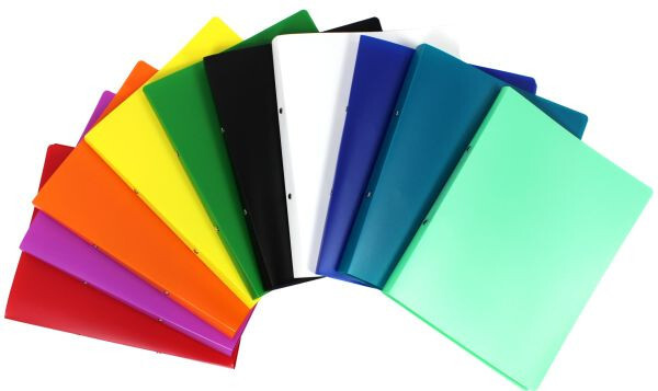 10x A4 RingbuchRingordnerRingmappe, PP, 2er Rundringmechanik, sortiert 21200