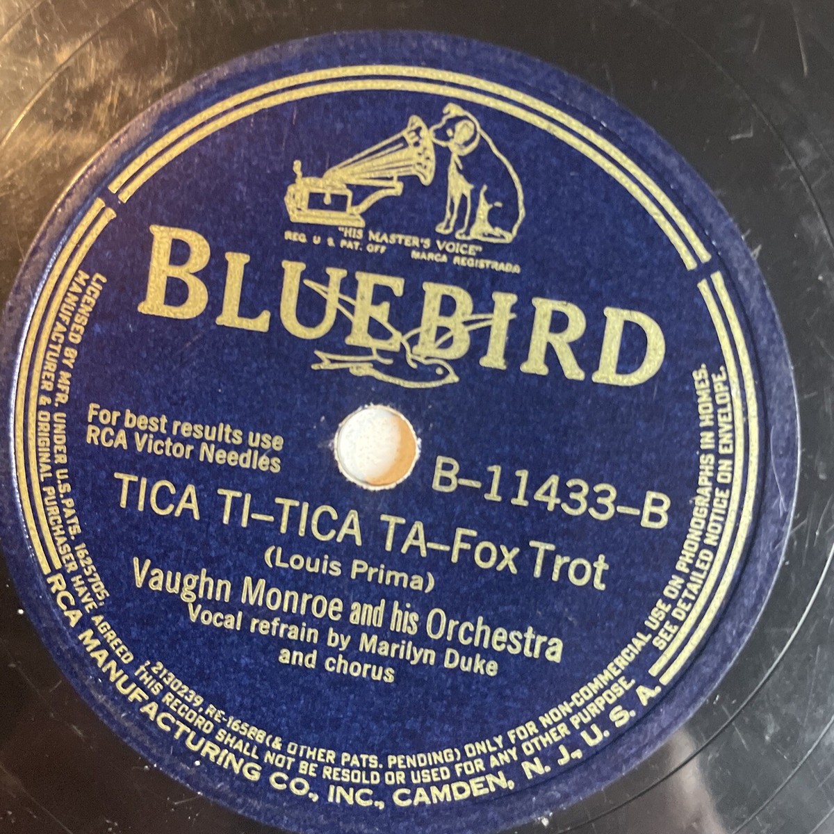 洋楽 VIN-DETTA Decca 78 RPM Ella Fitzgerald - And Her Tears Flowed Like