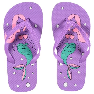 Mermaid Girls Rubber Flip Flops Shoes Beach Sandals 11/12, 13/1, 2/3 NWT 