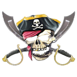 T-Shirt S to 2xl 3xl - PIRATE SKULL SWORDS fun humor adult
