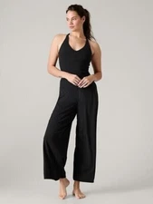 Athleta KEYS Transcend Wide Leg Body Suit | Black XL Tall  #791527 NWT