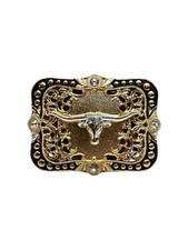 Long Horn Bull Western Style Belt Buckle Rodeo Hebilla Vaquero Toro