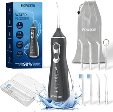 Water Dental Flosser Teeth Pick, 5 Cleaning Modes, 8 Nozzles Jet Tips - Portable