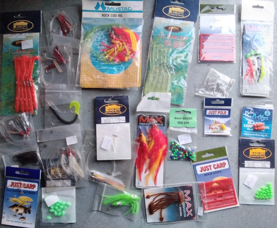 Fishing Tackle Job Lot, Lures Hooks Sea Luminous Carp Swivels Line