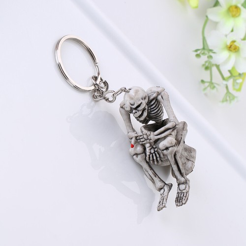 1 x Creative Fashion Men Keyfob Car Keyring Key Chain Keychain Skull Toilet Gift - Bild 3 von 12