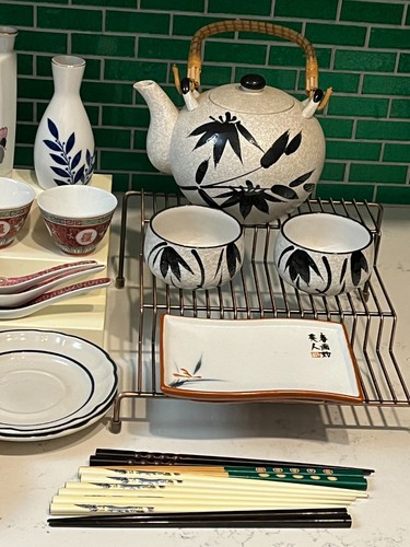 40 Assorted Chinese (20 Mun Shou) & Japanese Dishes + 10 Sets Fancy Chop-Sticks - Picture 9 of 24