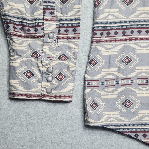 Roper Pearl Snap Shirt Mens XL Aztec Southwestern Rancher Cowboy Print Blue Red - Picture 4 of 11