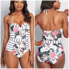 NEW ModCloth The Harper One-Piece Swimsuit MSRP 79 Size Medium