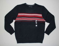 NWOT Nautica Men's Size XL Navy Pattern Crewneck Knit Sweater