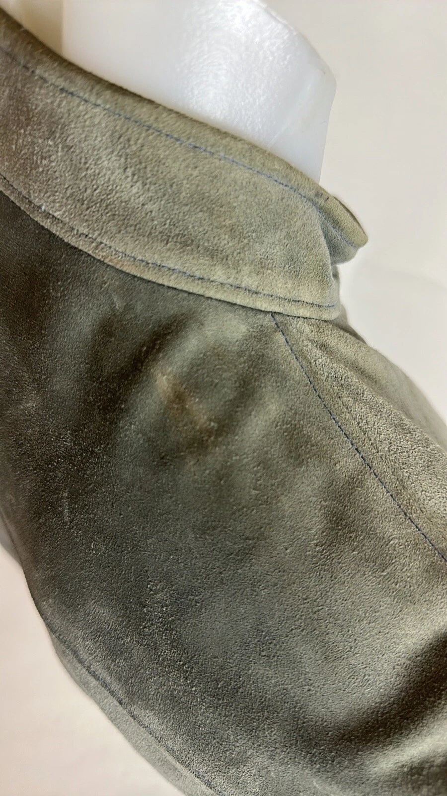 GUCCI GIACCA PELLE SCAMOSCIATA UOMO TAGLIA 46. CERNIERA DANNEGGIATA