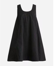 NWT J.CREW Size M Women’s Black Scoopneck shift dress in cotton poplin