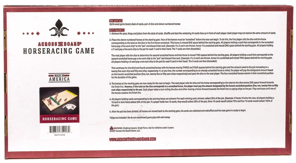 Across The Board Horseracing Game Maple Wood Gametop Authentic 2007 St Louis MO - Image 3 of 4