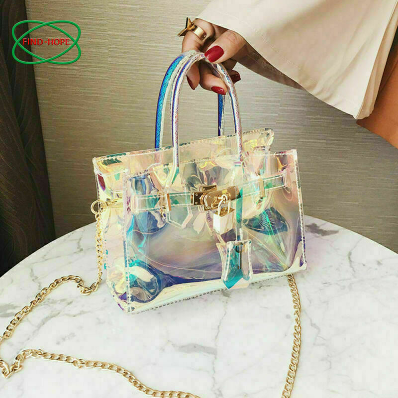 Laser Iridescent Holographic Film Clear Transparent Pvc Fabric Laser  Rainbow Shiny Vinyl Material Bow Craft Bag