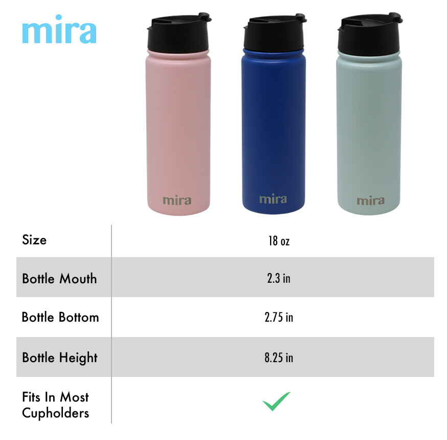 MIRA 18oz Stainless Steel Insulated Tea Infuser Filter Bottle Thermos
