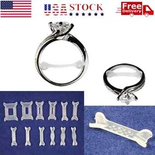 12 PCS Clear Ring Size Adjuster Invisible Ring Sizer Jewelry Fit Reducer Guard 