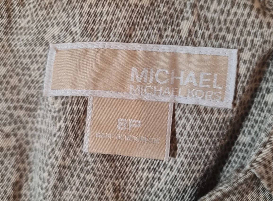 Abito donna MICHAEL KORS tubino lunghezza ginocchio Petti taglia 8P stampa snack 100A