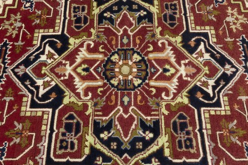 Handmade Traditional Heriz Serapi Floral Oriental Rug Farmhouse Carpet 8X10 ft - Picture 9 of 19