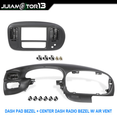 Fit For 1997-03 Ford F150 Expedition Dash Pad Dashboard & Dash Radio Bezel Gray