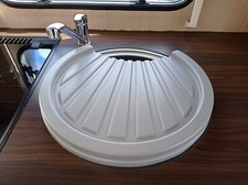 Bailey Caravan Grey Drainer Draining Board Cover for Circular Kitchen Sink SSSD4